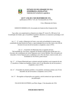 Lei de Fundação de Esteio
