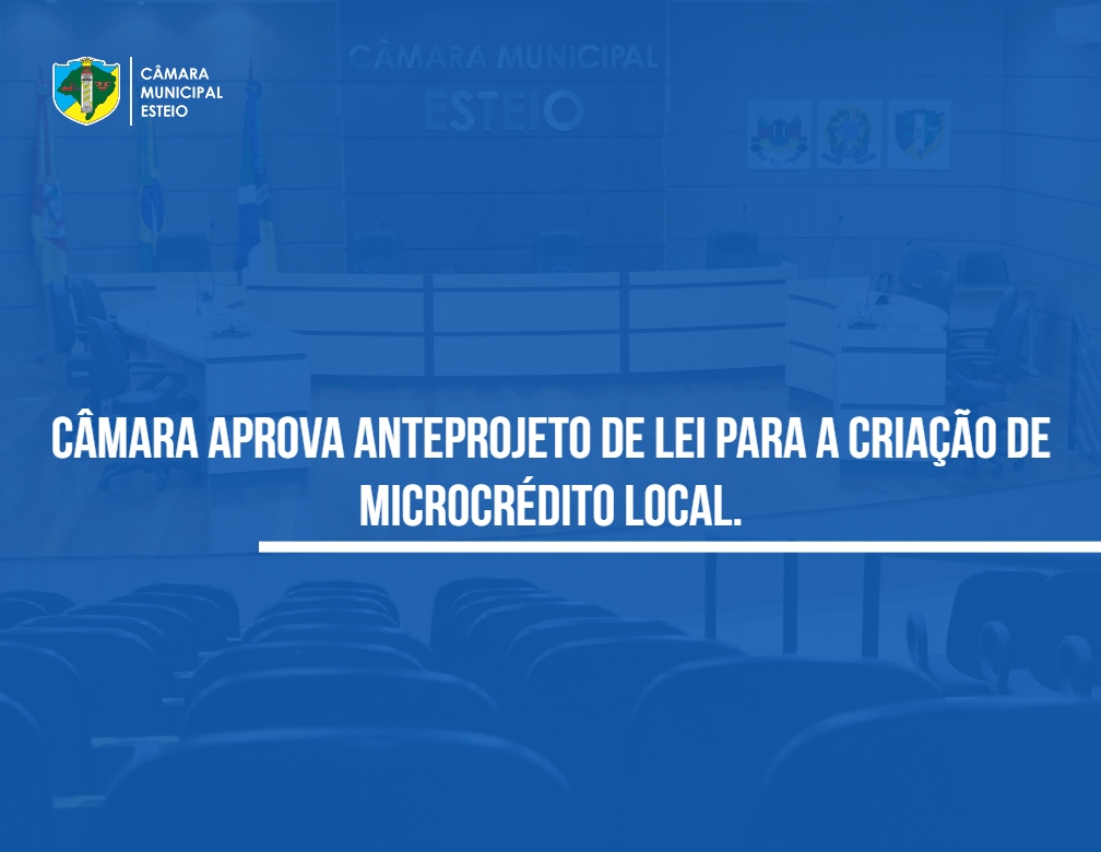 Câmara aprova anteprojeto de lei para a criação de microcrédito local