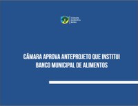 Câmara aprova anteprojeto que institui Banco Municipal de Alimentos 