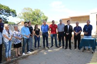 Ato marca reinicio das obras na escola Denise Bortolini