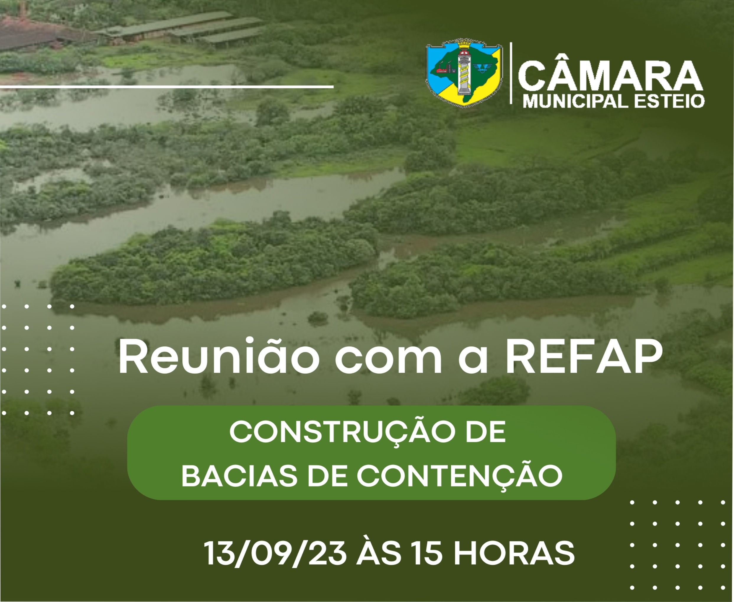 Câmara reúne-se hoje (13) com Refap para tratar de bacias de amortecimento de água