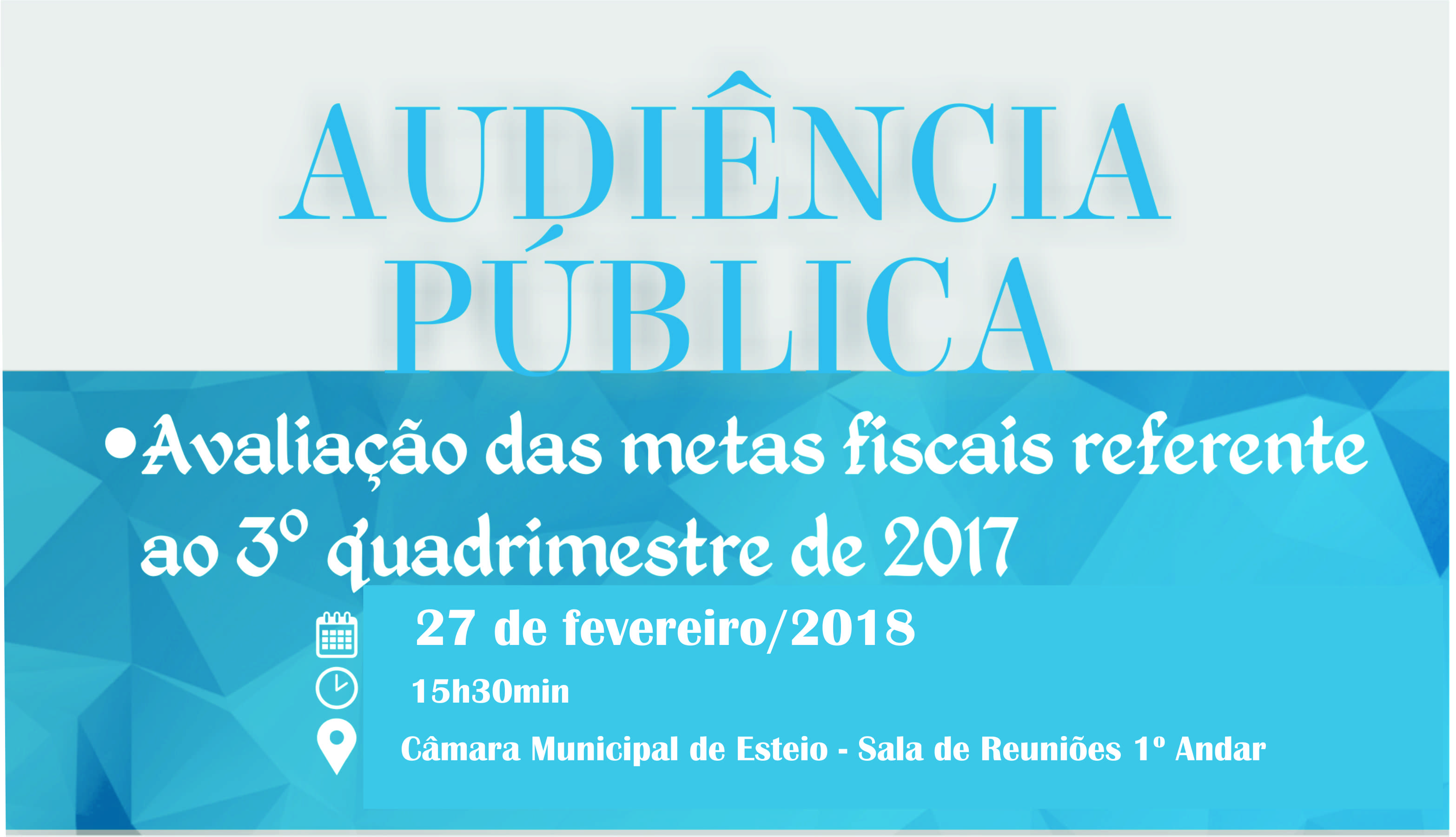 Metas Fiscais serão tema de audiência pública amanhã