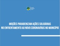 Moções parabenizam ações solidárias no enfrentamento ao novo coronavírus 
