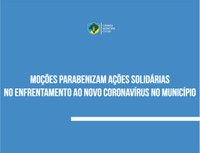 Moções parabenizam ações solidárias no enfrentamento ao novo coronavírus 