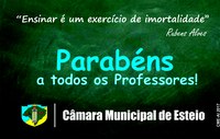 Professores serão homenageados pela Câmara de Vereadores amanhã