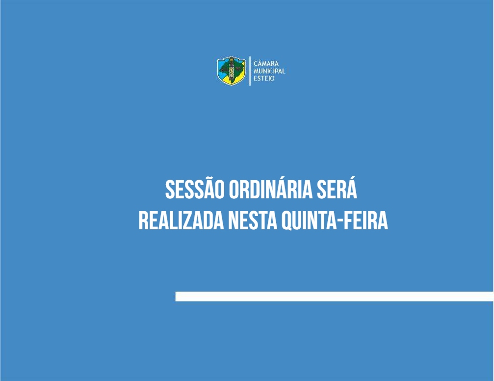 Sessão ordinária será realizada nesta quinta-feira