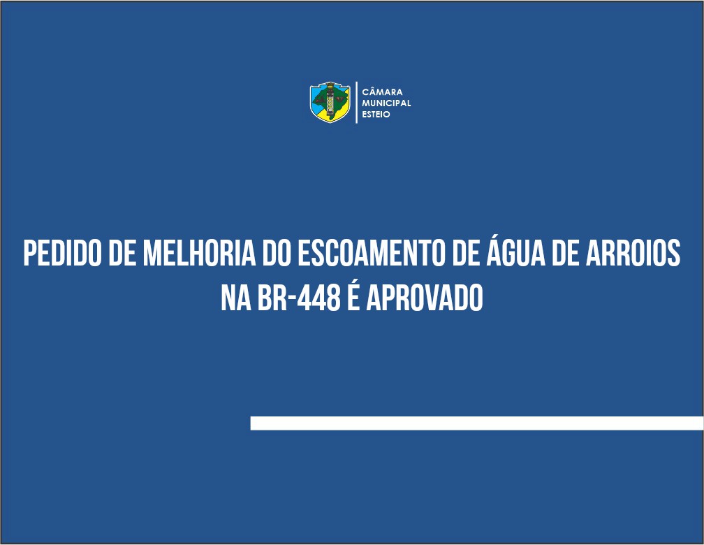 Vereador pede melhoria do escoamento de água de arroios na BR-448