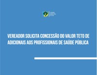 Vereador solicita concessão do valor teto de adicionais aos profissionais de saúde pública 