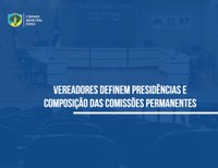 Vereadores definem presidências e composição das comissões permanentes